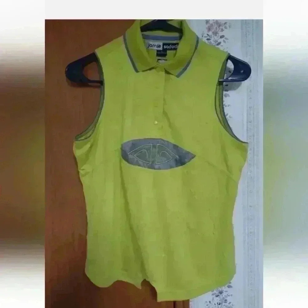 Flattering JAMIE SADOCK Golf Tennis Sleeveless Top Shirt Green Size Small